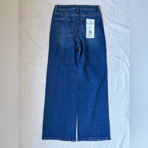 NWT Risen Wide Leg Dark Blue Jeans Women Size 9 or 29 - Picture 2 of 11